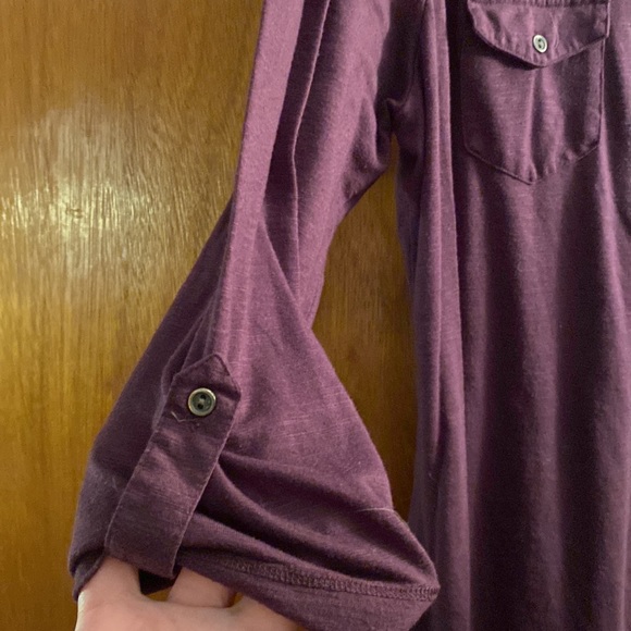 Faded Glory purple henley tunic, 2X - Picture 4 of 7